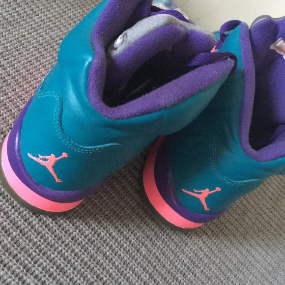 blue pink and purple jordan 5s